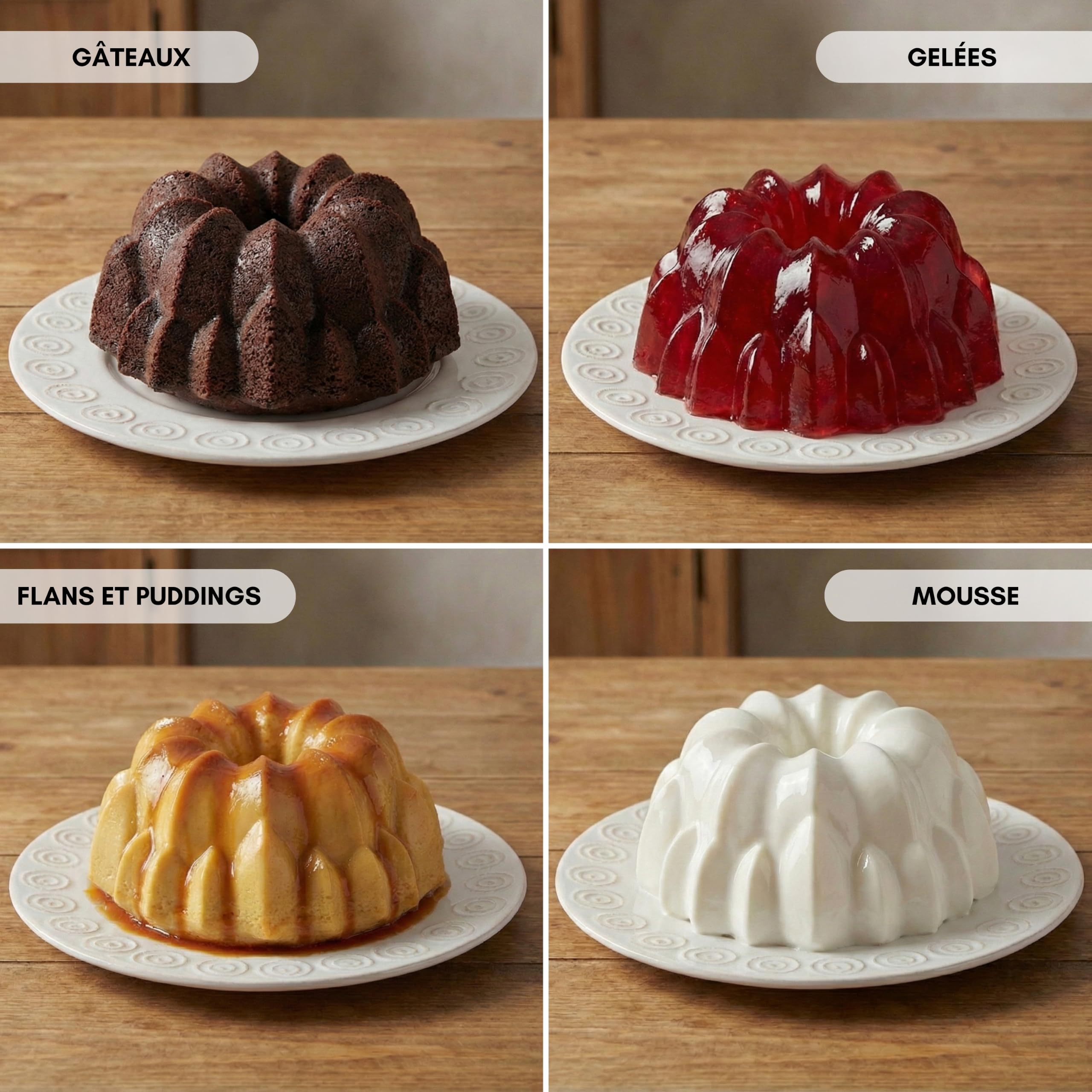 Erreke Moule à Gâteau avec Double Revêtement Antiadhésif, Cascade | Moule Kouglof. Moule Gateau. Moule à Tarte. Aluminium Moulé Résistant. Savarin Cuisson Uniforme. Pour Pâtisserie Maison