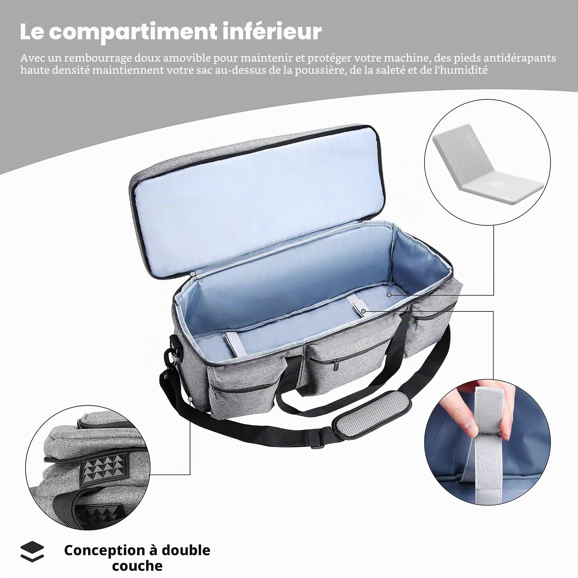 ProCase Sac pour Cricut Maker 3 Explore 3 Explore Air 2/Air Silhouette Cameo 4/3 Traceur Bag Sac de Rangement Robuste Sac de Transport pour perforatrice - Gris, Gris, Fonctionnelle, Robuste, Sportive