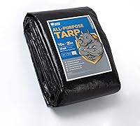 Vista 64 de GUARD SHIELD Lona beige resistente impermeable de 12 x 16 pies para exteriores, lona gruesa resistente a los rayos UV con ojales, 25/64 pulgadas