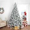 Naomi Home Cynthia 7.5ft Prelit Aritificial Christmas Tree with 3661 Branch Tips, 800 Warm Lights and Metal Stand, 60 Wide Realistic Rustic Christmas Tree with Lights