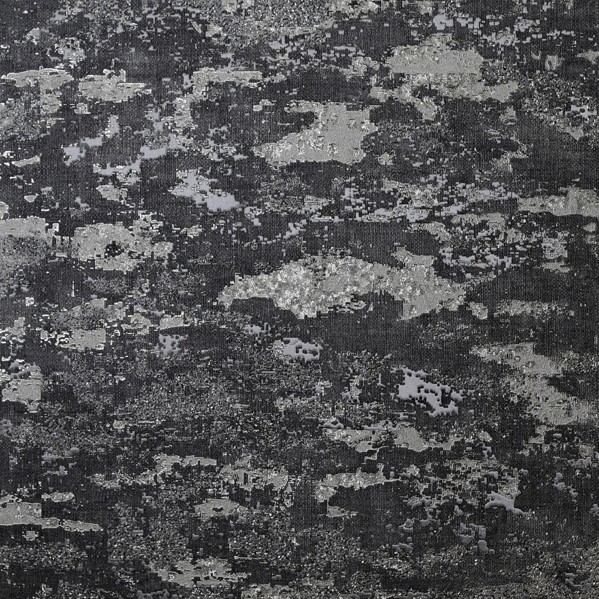 Arthouse Patina Charcoal Grey And Silver Wallpaper