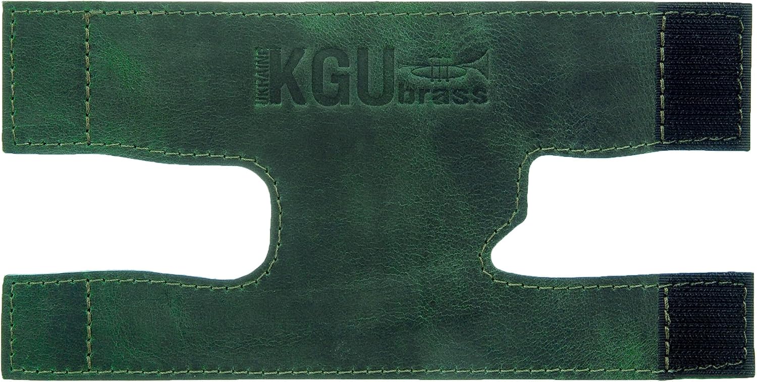 Trumpet valve guard by KGUBrass is the leather trumpet valve protector made of luxurious mild and thick material; use as protection from corrosion, scratches and stains (Green (Avocado))