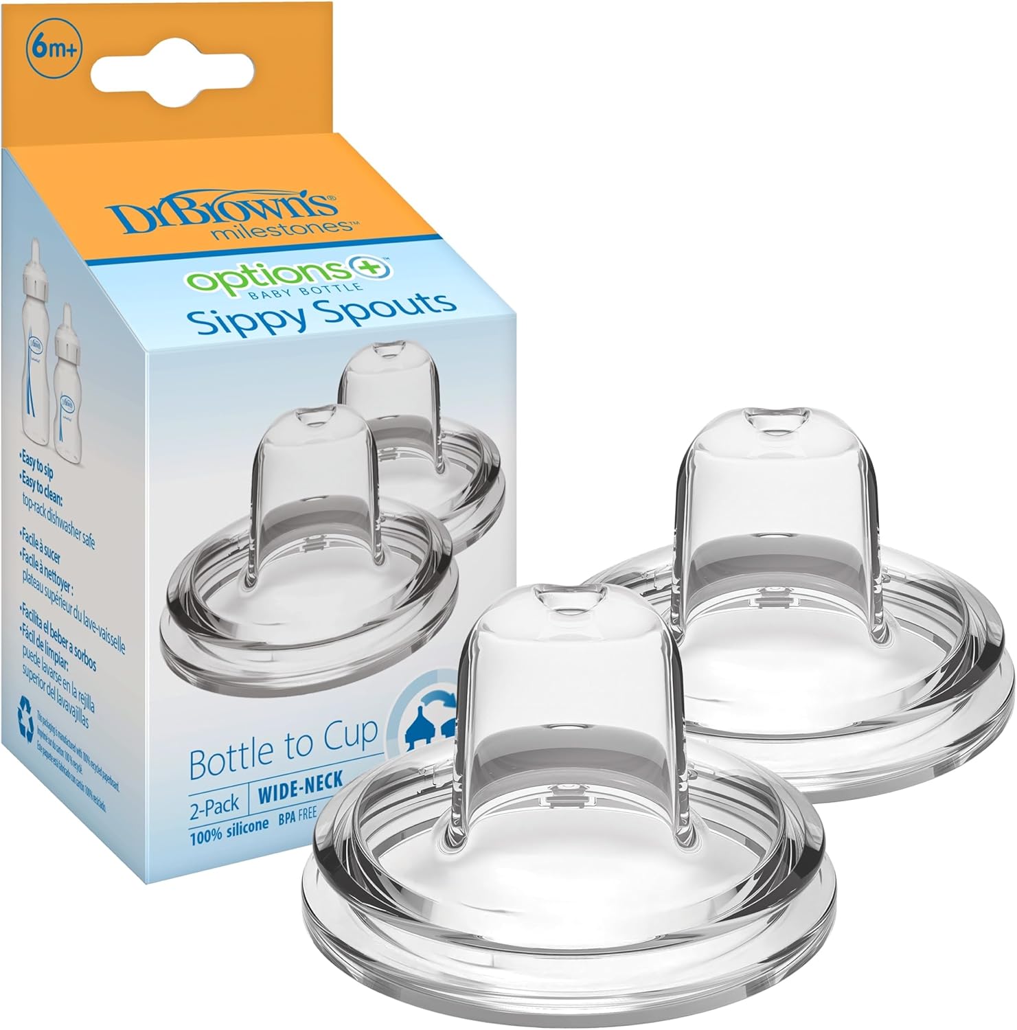 Dr. Brown's Options+ Wide-Neck Baby Bottle Silicone Sippy Spout product photo
