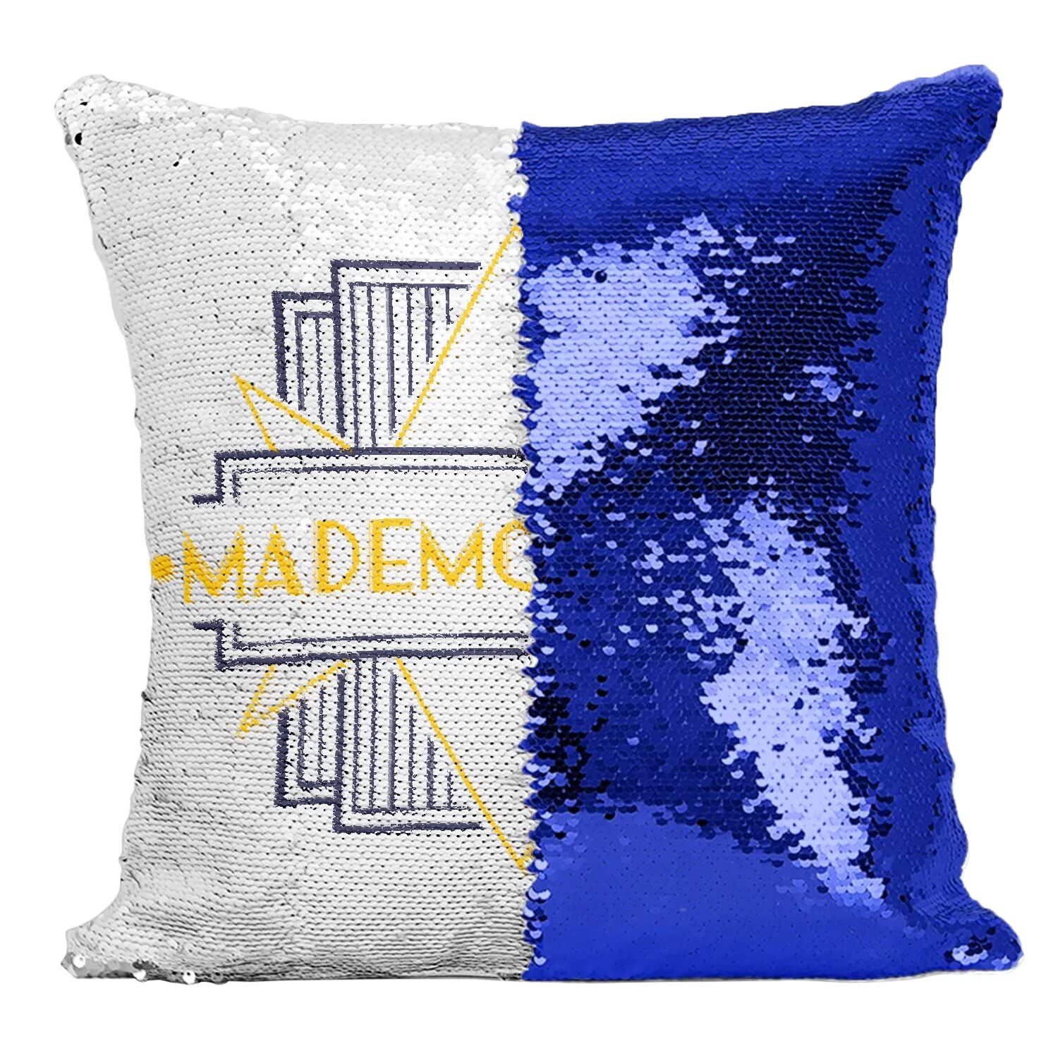 Coussin paillettes bleu Mademoiselle Vintage pour transformer un salon terne en espace chic