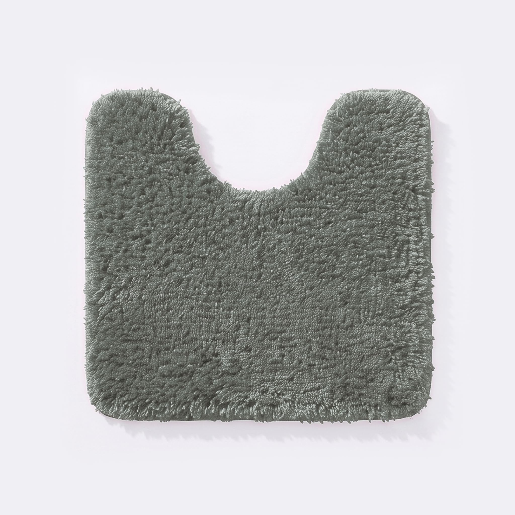 Allure Luxury Deep Pile Microfibre Pedestal Toilet Mat, Non-Slip, 50 x 50cm, Quick Dry & Easy Care (Charcoal Grey)