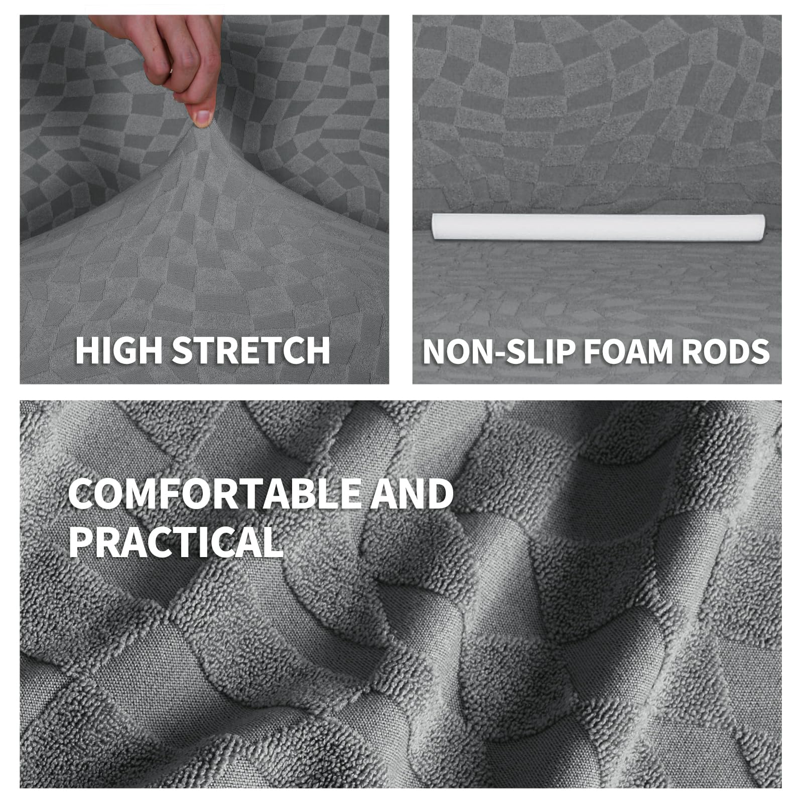 Ystyle Copridivano Con Penisola A Sinistra Destra, Elasticizzato Copridivano Angolare, Fodera Divano Chaise Longue, Sofa Cover a Forma di L (1 Posto+2 Posti, Grigio Chiaro)