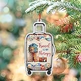 Traveling Christmas Ornament - World Traveler Aluminum Ornament for Tree Decoration - Unique Gifts for International Travelers - Hanging Ornament 2024