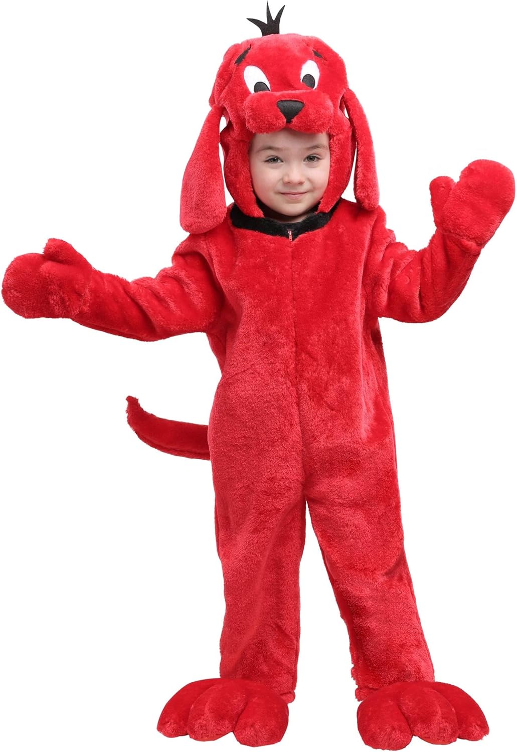 Clifford the Big Red Dog Toddler Costume - Hooded Jumpsuit & Foot Covers, Officially Licensed