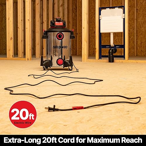 Miniatura 6 de Shop-Vac 5761311 Aspiradora de taller húmedoseco de 12 galones, 6 CV pico, manguera de 1.5 pulgadas de diámetro x 7 pies, cable de 20 pies, ideal
