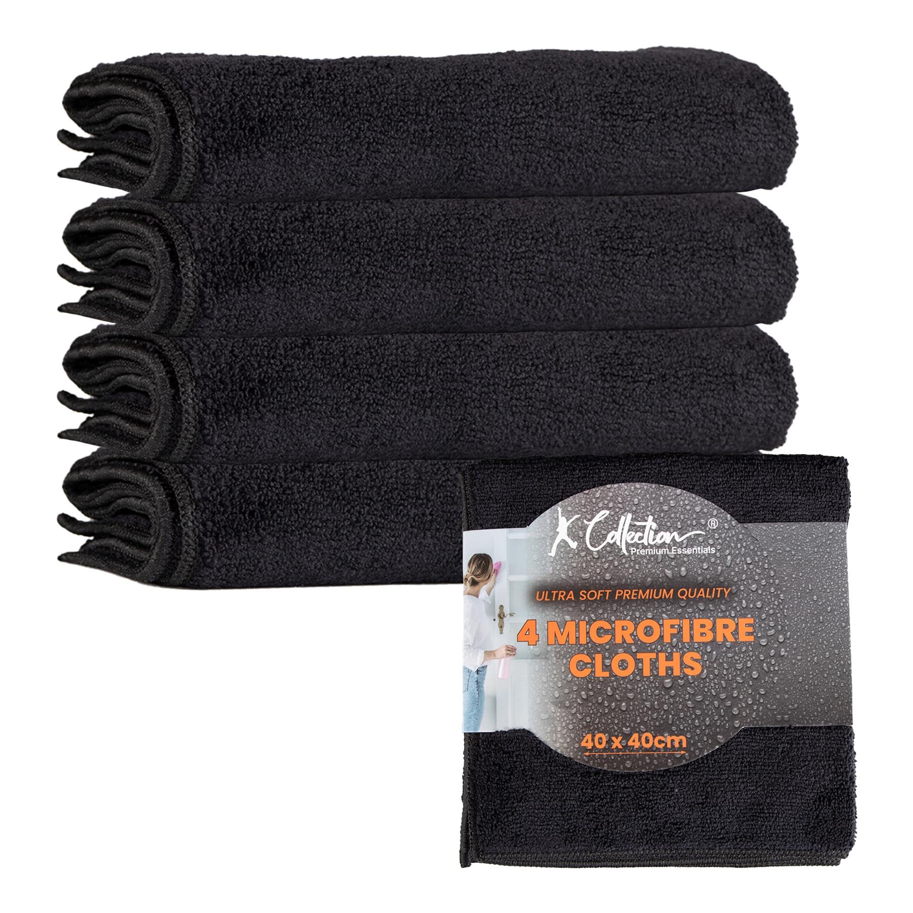 Premium Microfibre Cleaning Cloth –- Multifunctional Heavyweight (400gsm) Reusable – XL (40x40cm) and Jumbo (50x70cm) Size - Lint Streak Free Washable Duster for Professional and Home, Office & Garage