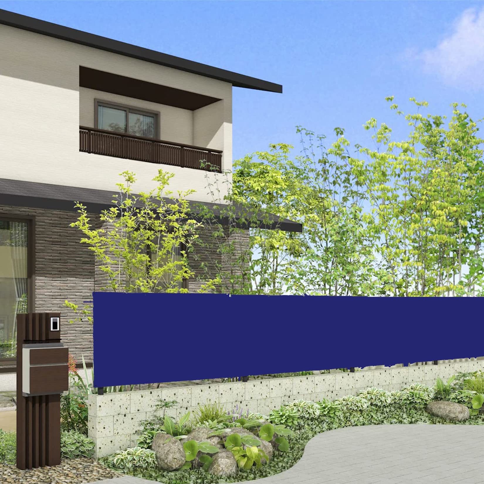XBTGS Tenda parasole rettangolare impermeabile, 4 x 6 m, per esterni, patio, balcone, giardino, resistente all'acqua, beige, blu navy, 2 x 5,5 m, blu navy, 2 x 5,5 m