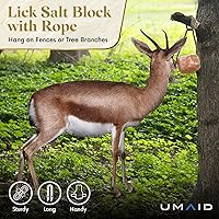 Vista 3 de UMAID Sal lamer del Himalaya de 6 libras en cuerda para caballos, ciervos, cabras, vacas, ovejas, vacas, alpacas y ganado – Golosinas minerales