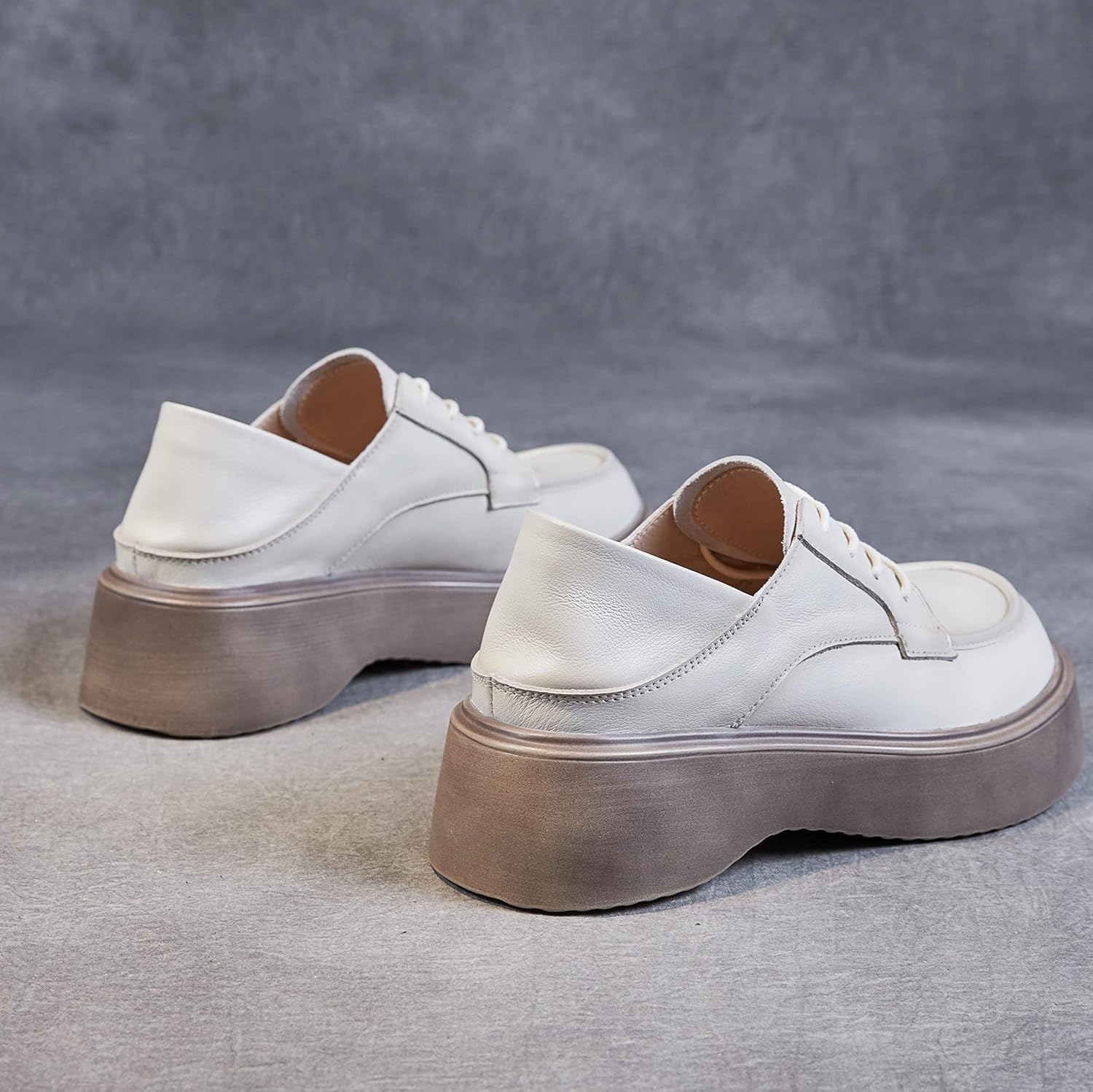 [MIDIRO] カジュアルシューズ レディース スニーカー ウォーキングシューズ 本革 着やすい 柔らかく快適 厚い底