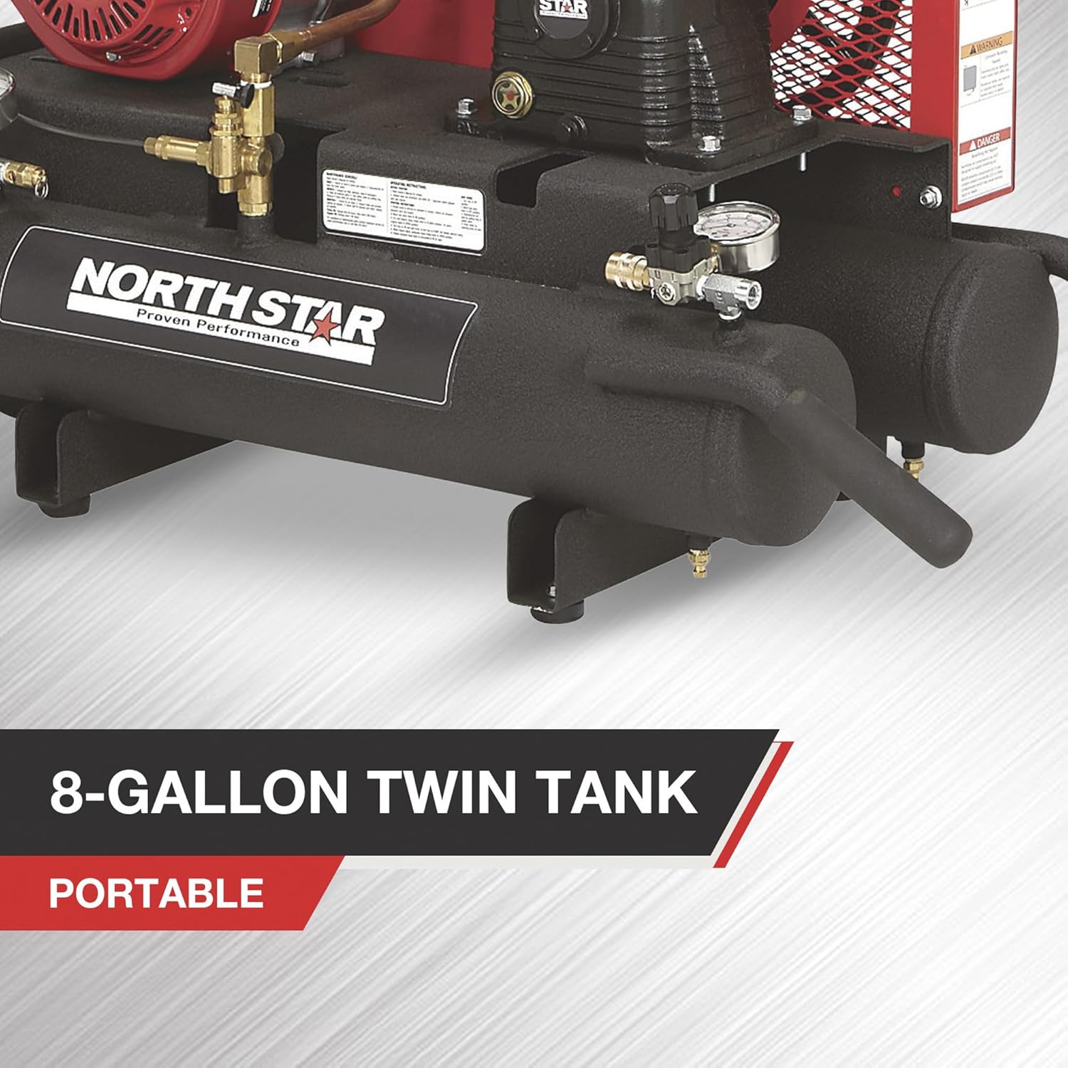 NorthStar Gas-Powered Air Compressor 8-Gal Twin Tank 13.7 CFM @ 90 PSI