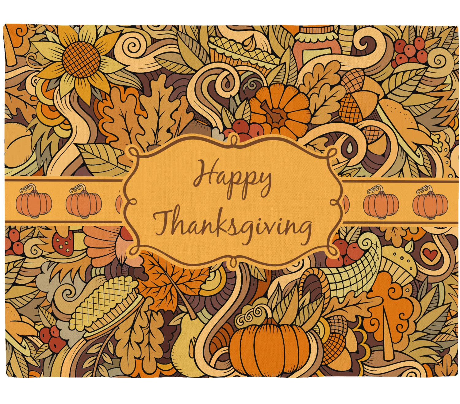 Personalized Thanksgiving Woven Fabric Placemat - Twill