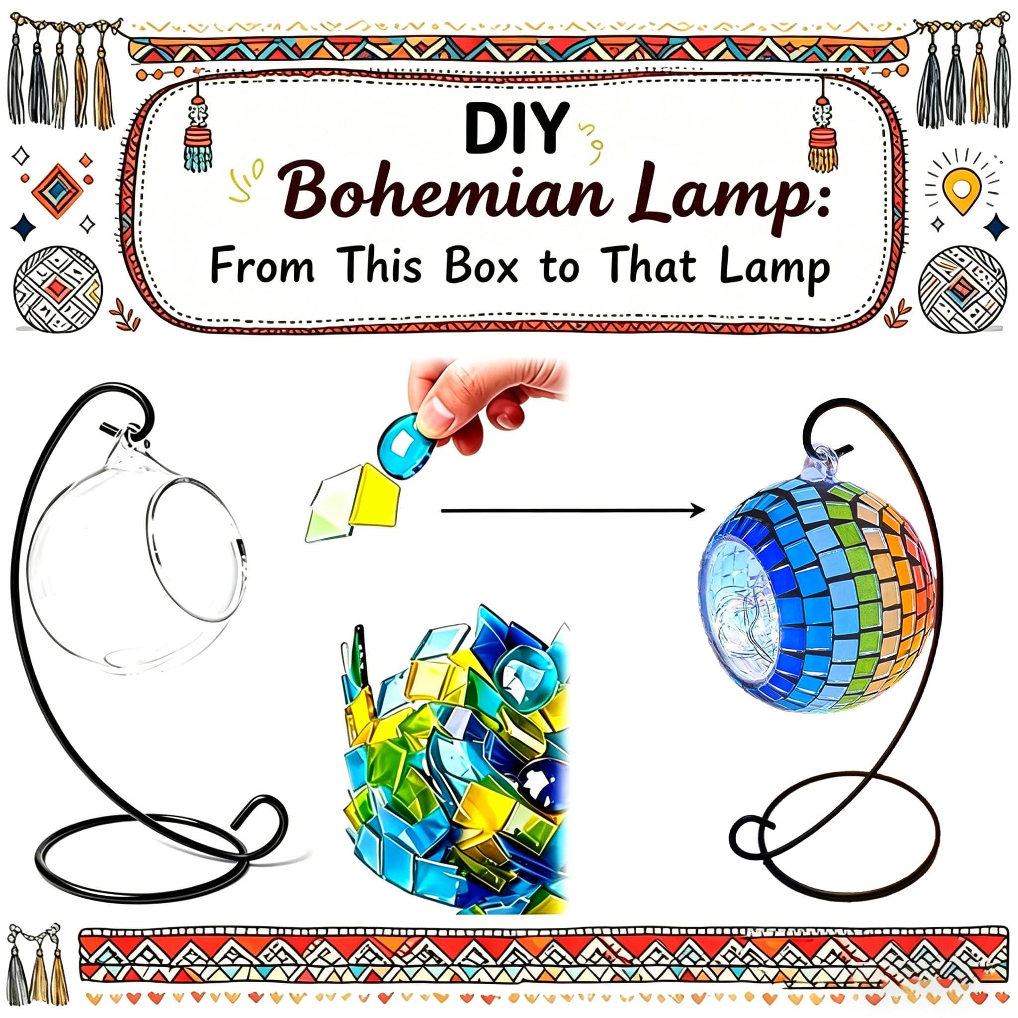Kit di portacandele a mosaico fai da te con mosaico turco luce notturna con vetro colorato a mosaico fatto a mano lanterna marocchina per la casa soggiorno illuminazione arredamento stile 1