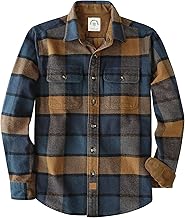 Dubinik 13oz Ultra Heavy Flannel Shirt Men Long Sleeve Warm Casual Pure Cotton Winter Thick Plaid Work