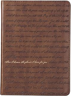 Christian Art Gifts Jeremiah 29:11 Brown Faux Leather Journal - Handy Size Inspirational Notebook, 240 Lined Pages, Ribbon, Gilt Edges