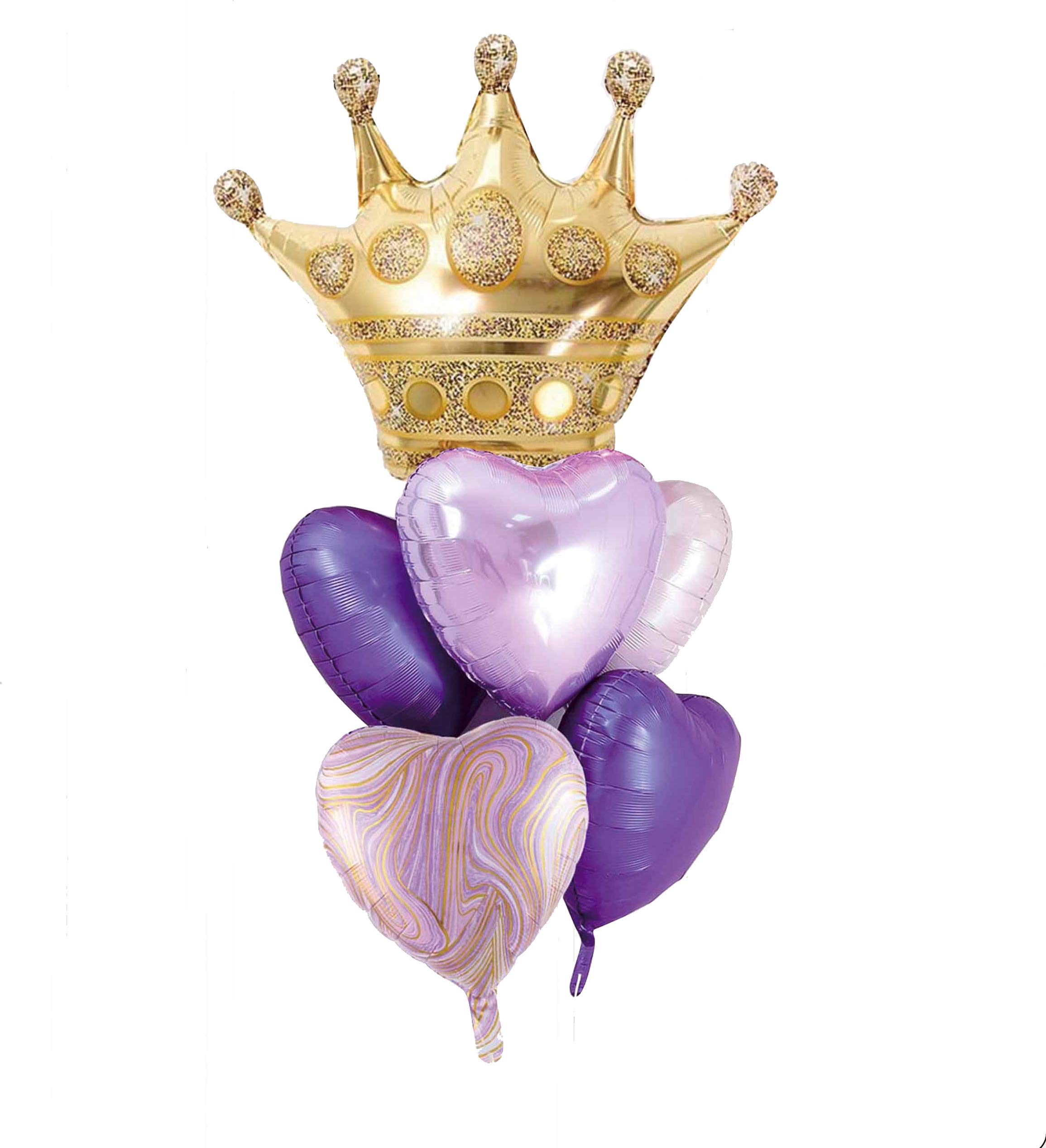 Purple Balloons Birthday Decorations?Gold Crown Princess Foil Balloons Set for Girls Women Party Decorations Baby Shower