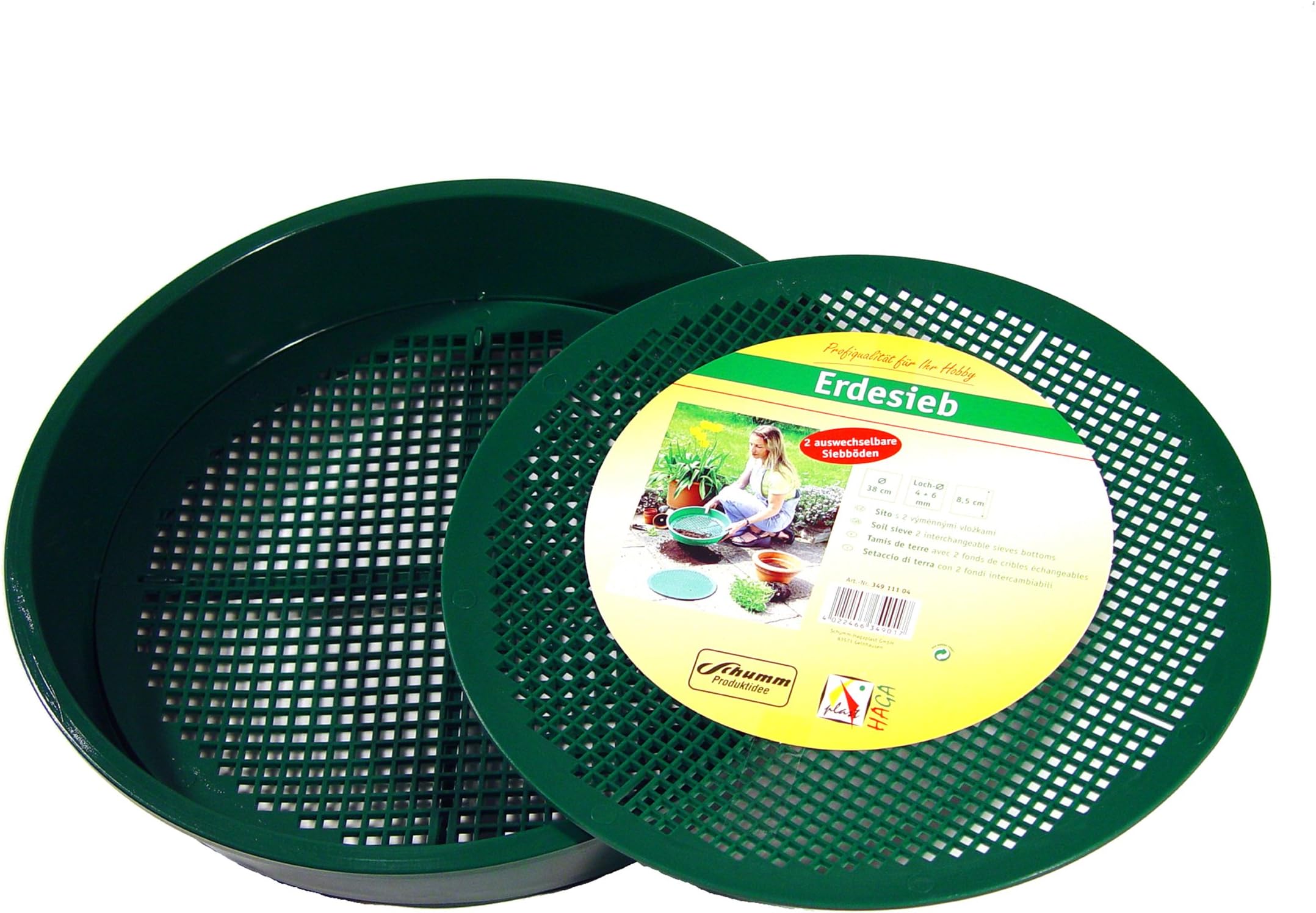 Garden Sieve Soil Sieve Riddle Plastic 2x Sieve Bottoms Diameter Approx.38 cm