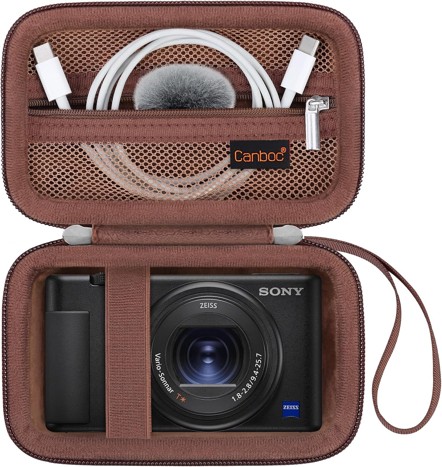 Canboc Carrying Case for Sony ZV-1/ ZV-1F/ ZV-1 II Digital Camera, Brown