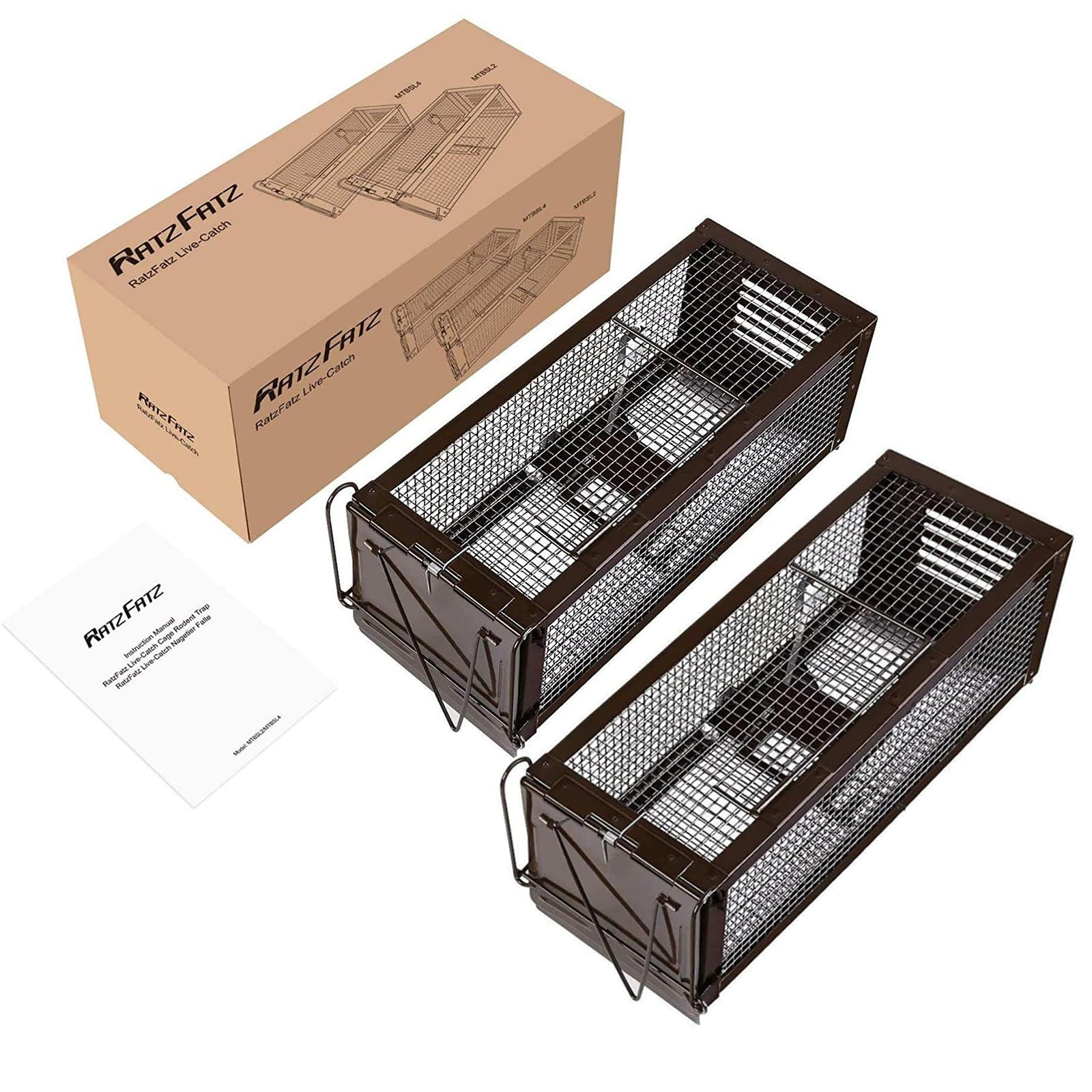 Ratzfatz Piège à Rats Multi-Catch Cage XXL, Sensibilité Ajustable, No Kill, Réutilisable, pour Usage Intérieure/Extérieure, pour Attraper Les Souris Les Rats et Autres Rongeurs de Taille Similaire (1)