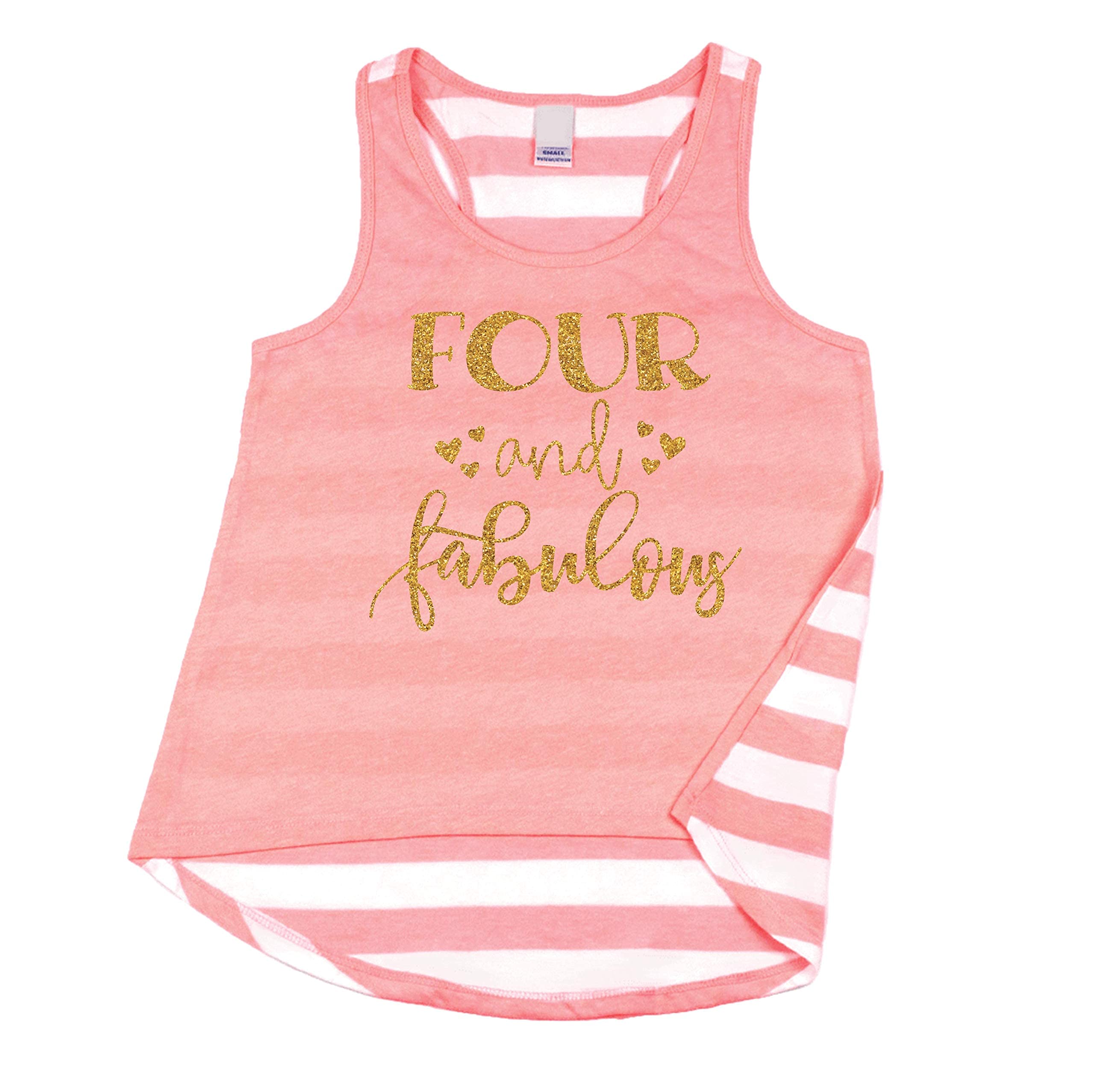 Bump and Beyond DesignsGirl 4th Birthday Outfit Four Year Old Birthday Girl Tank Top