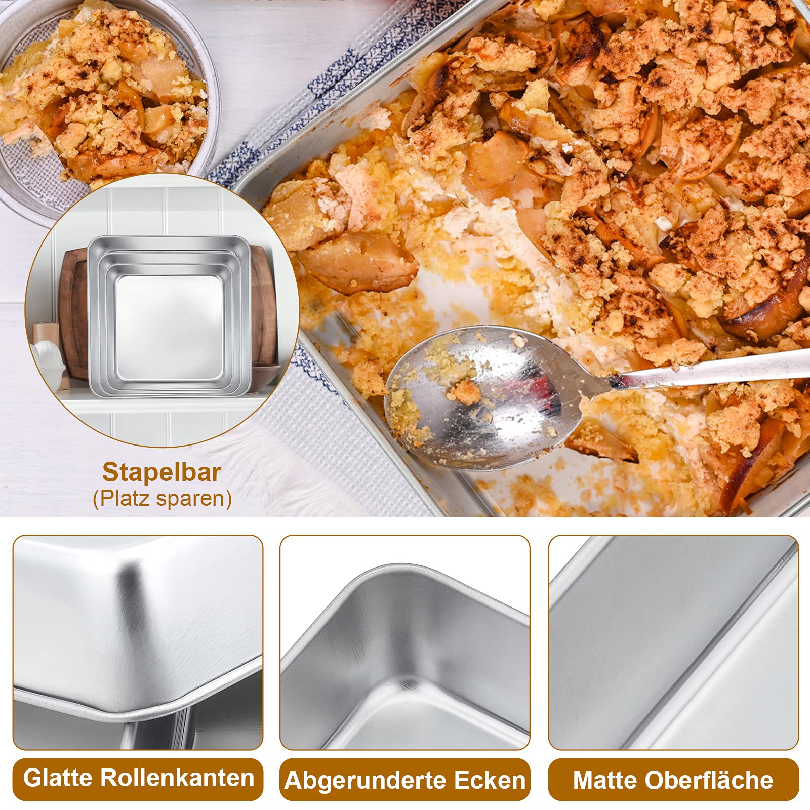 Vierkante bakvorm, 22,5 cm x 22,5 cm - de koper - Koop online | KitchenLab