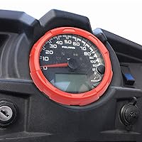Vista 3 de Cubierta del velocímetro rojo bisel compatible con Polaris RZR 1000 900 1PC