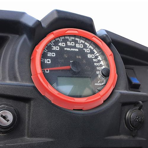 Miniatura 3 de Cubierta del velocímetro rojo bisel compatible con Polaris RZR 1000 900 1PC
