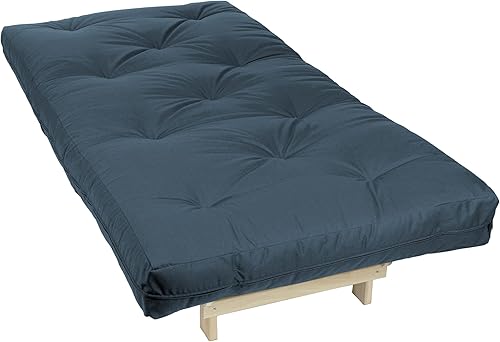 Miniatura 203 de Poly Solid - Colchón de futón completo, 8 pulgadas, color azul polvoriento Negro -,Azul,rosado (Blush Pink),Borgoña,Burnt orange,2-Burnt