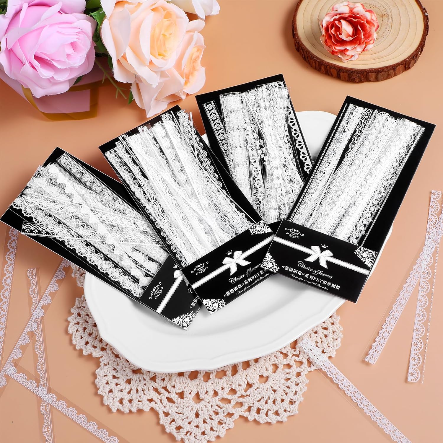 Dimeho 120 Pcs Lace Stickers Vintage Scrapbook PET Tapes Waterproof Embellishment Stickers Decoration Supplies for Scrapbooking Journals Wedding Planners Laptops Photo Frame Crafts 9 816myiZfSKL. AC SL1500