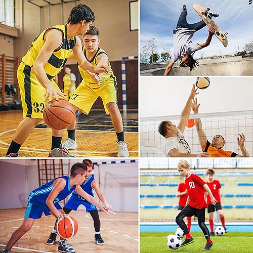Miniatura 7 de Rodilleras largas de baloncesto para niños, jóvenes y adultos, mangas acolchadas de compresión para piernas, protector deportivo para voleibol,