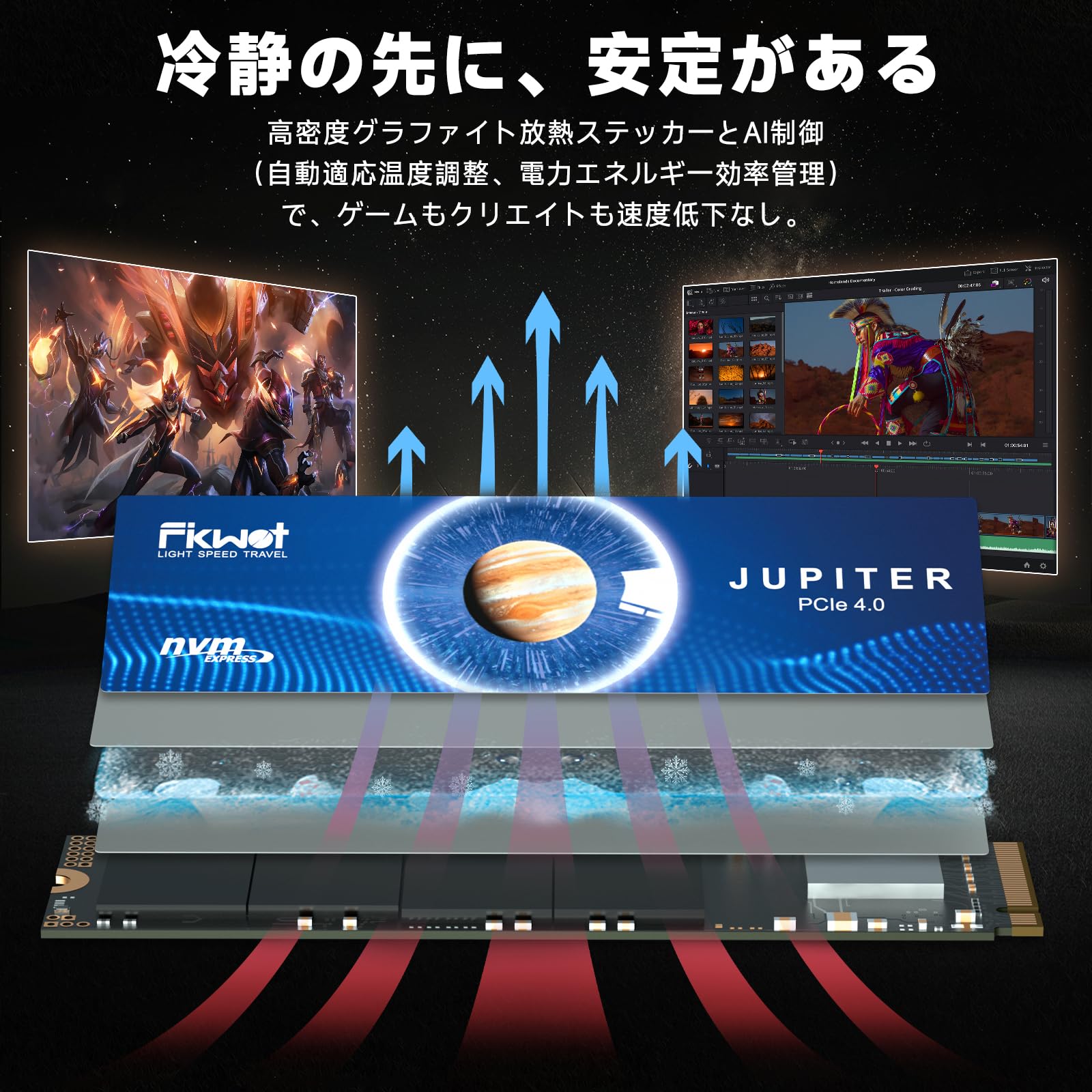 Amazon | Fikwot FX991 M.2 SSD 4TB PCIe Gen4x4 最大転送速度 7000MB