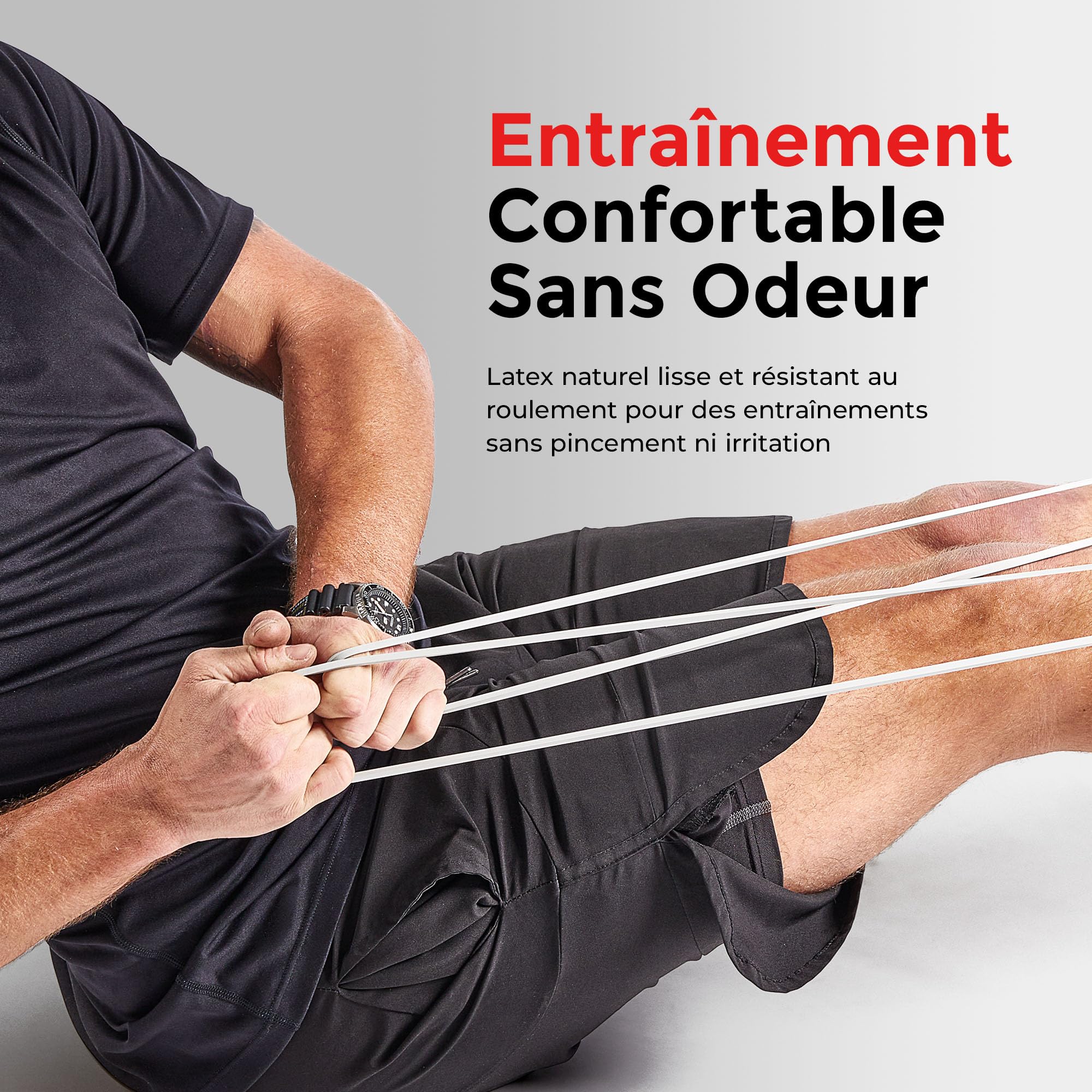 Sunny Health & Fitness Kit de Bandes de Résistance 2 à 43 kg | 7–43 kg Résistance Cumulable, Musculation, Étirements, Rééducation, Écologique, Non Toxique, sans Odeur