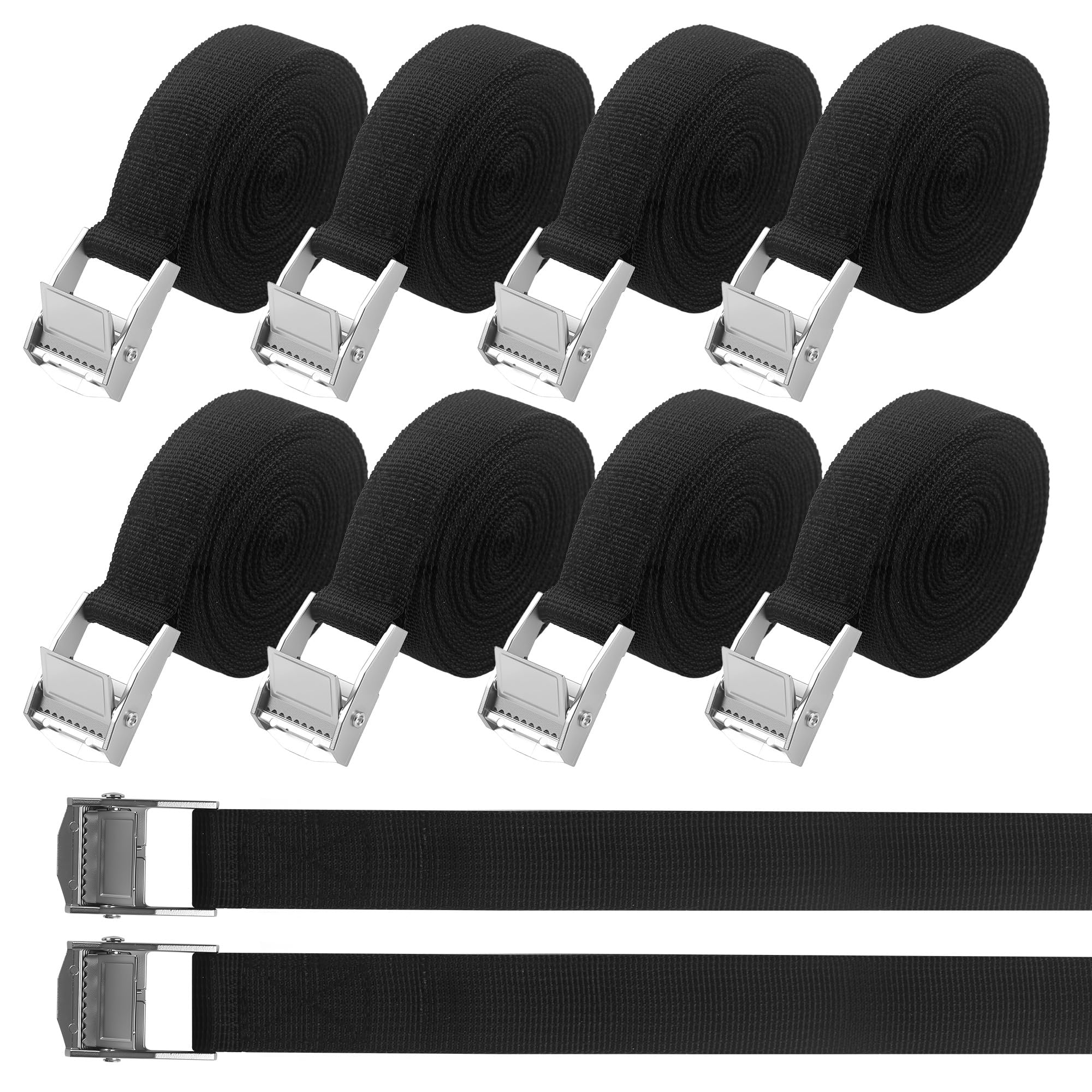 10 Stück Spanngurt,25 mm x 1m Zurrgurt,Spanngurte mit klemmschloss,Für Fahrräder,Trolleys und Motorradkoffer,Sackkarre,entsprechen DIN EN 12195-2 (1M)