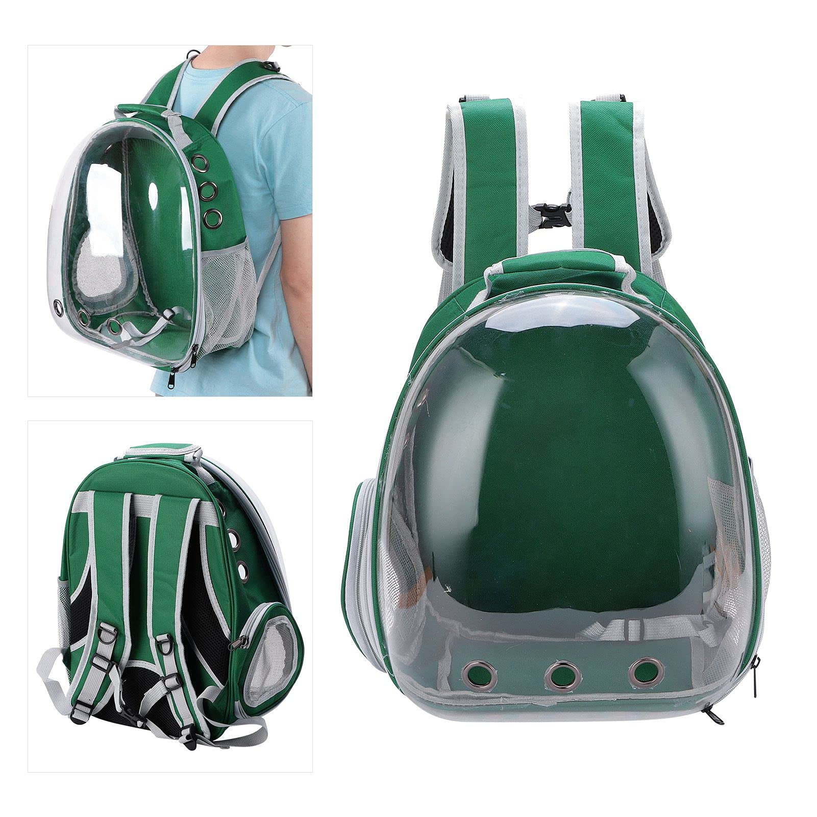 Mochila para Gatos, cápsula Espacial, Mochila Transparente con Burbujas para Mascotas para Perros pequeños y Gatos, Tela Oxford Duradera y Tela antirrayas para PC, cómodo (Upgraded Version Green)
