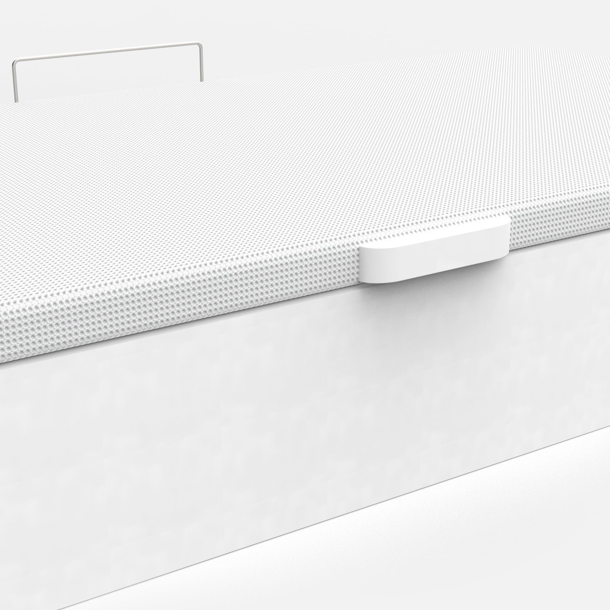 Canapé abatible Eco · Apertura Lateral; Gran Capacidad; Cajón Madera; Cajón Blanco; Tapa Blanca; Tejido 3D Transpirable · 120x180cm · Blanco