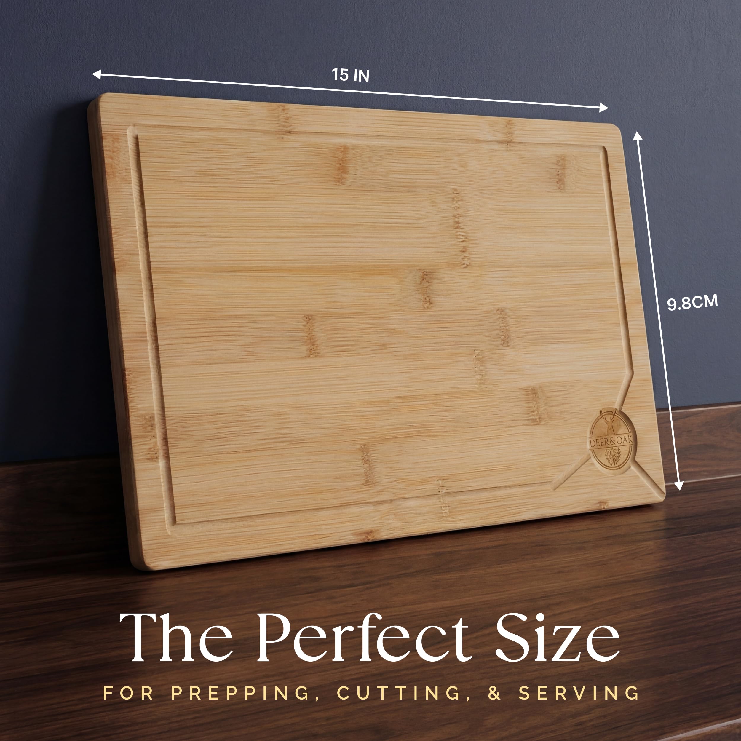 Grote Bamboe Houten Snijplank met Stoprand - 44x34x2 - Alles in Één