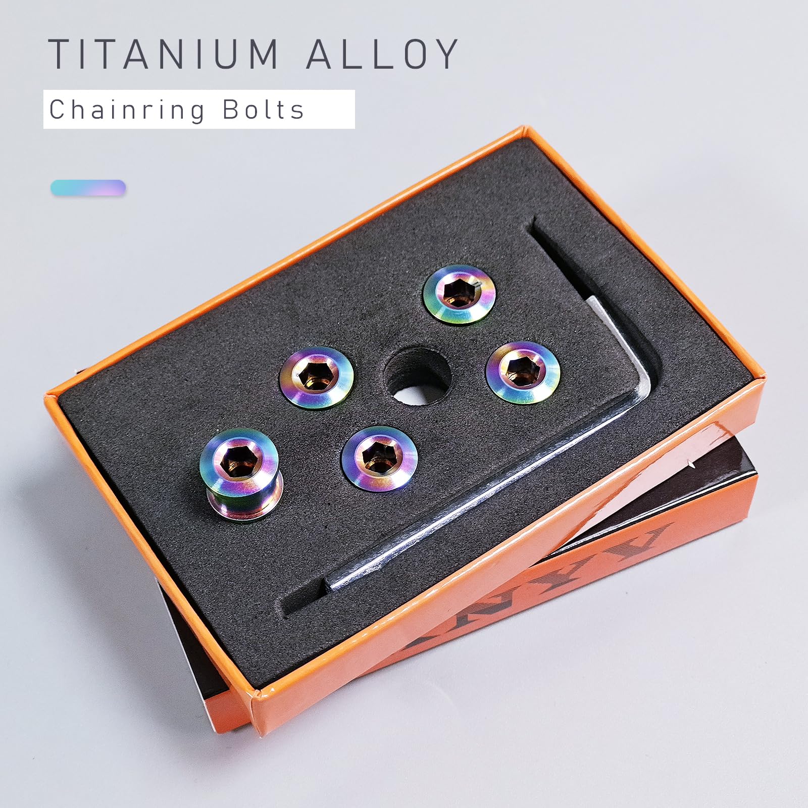 XNYV 5-Piece Chainring Bolt Colorful disc crankset nut Chainring Single disc Bolt Suitable for Road Bike Mountain Bike