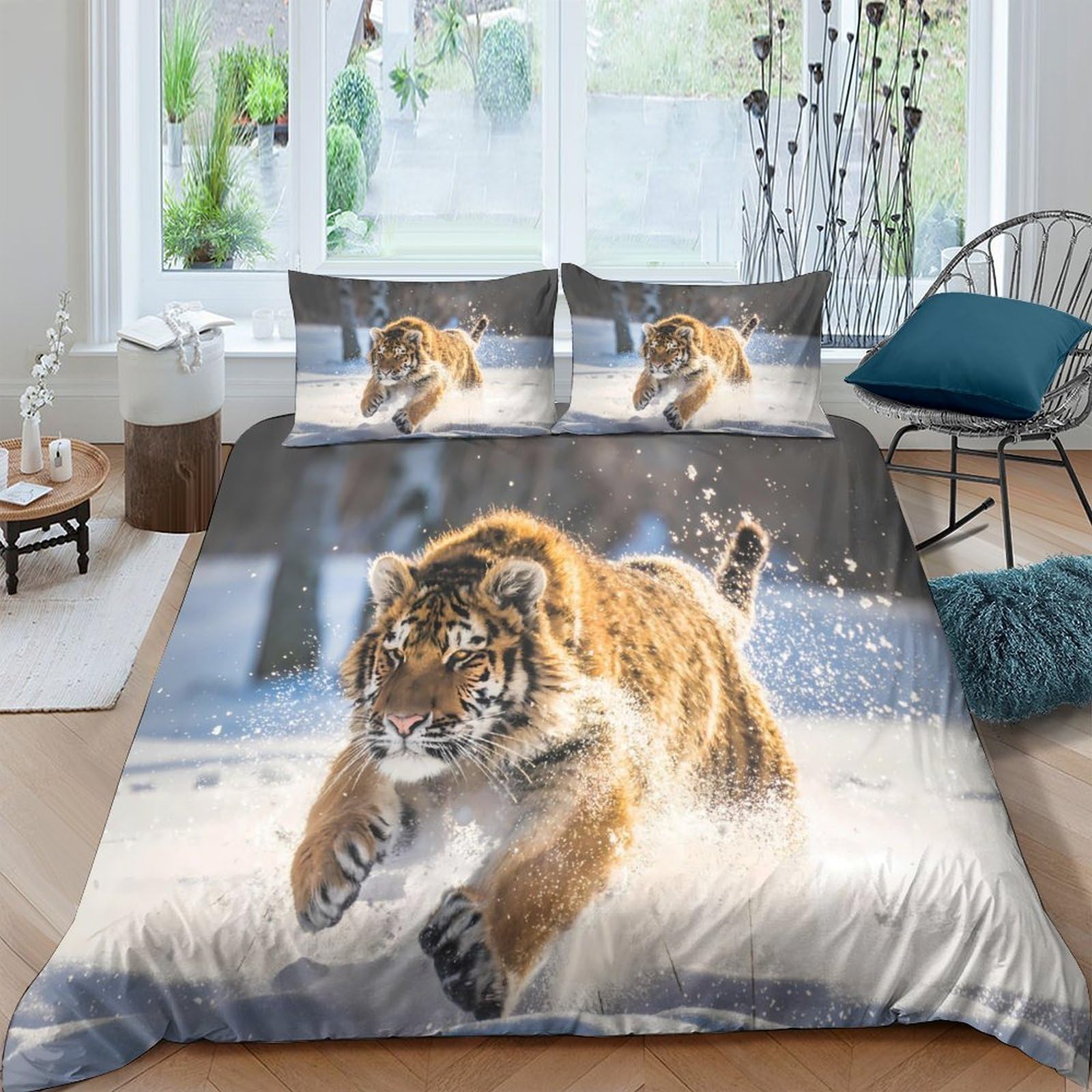 Housse de couette tigre 140x200 infroissable pour en finir avec le repassage
