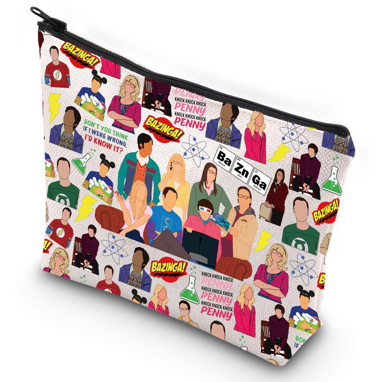G2TUP Funny Sheldon Cooper Cosmetic Bag Penny & Leonard Fans Gift Penny Knock Knock Zipper Pouch Bag (Knock Knock MG)
