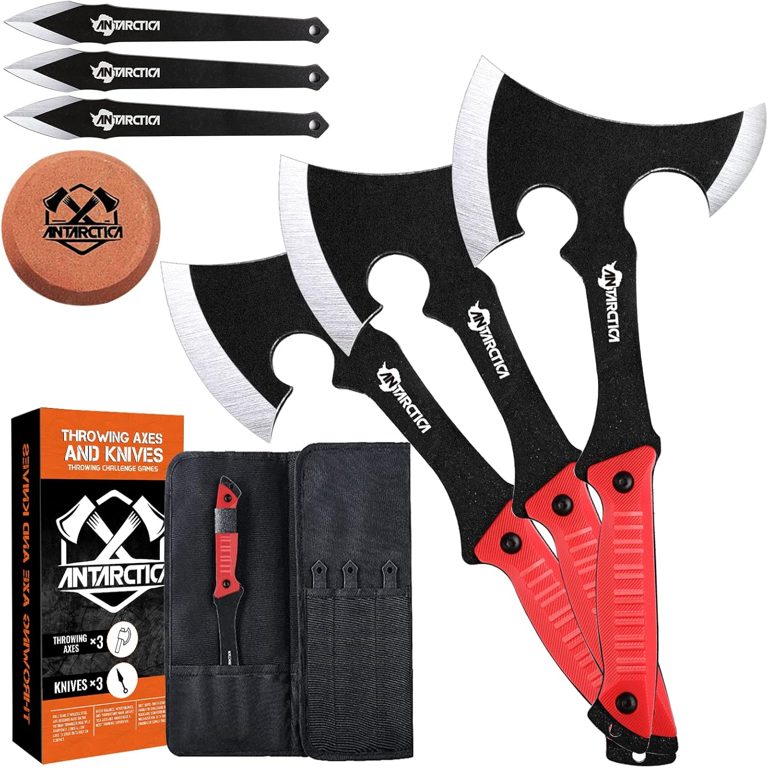 ANTARCTICA Throwing Axes and Throwing Knives Set 3 Pack 11" Full Tang Stainless