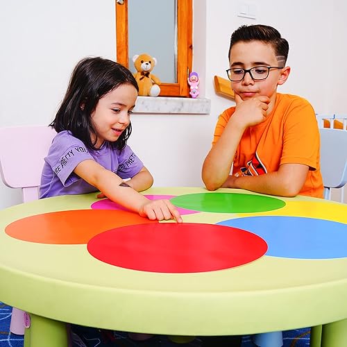 Miniatura 2 de Círculos de borrado en seco de 12 pulgadas, vinilo de gran tamaño, los puntos de mesa originales para profesores | Sin manchas, sin sombra, borrado