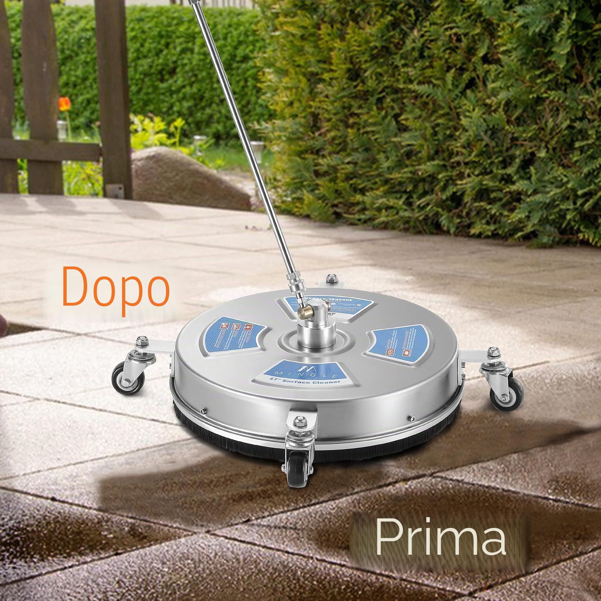 M MINGLE Pulitore per superfici idropulitrice da 43,2 cm, accessori per idropulitrice con 2 bacchette e ugelli di ricambio, connessione rapida da 1/4", 4000 PSI