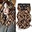 Clip in Hair Extensions - 14 Inch Wavy Synthetic Hair Extensions Clip ins (Color: Ash Brown with Beige Blonde Highlights)