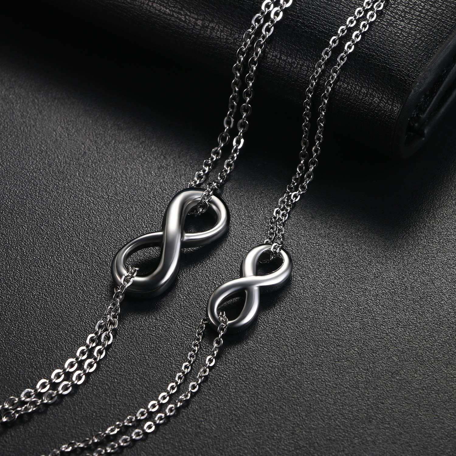 Flongo Pulseras de Parejas, Pulseras Hombre Mujer Brazaletes Infinitos, Pulseras Hombre Mujer Plata Infinito Personajes Símbolo, Acero Inoxidable
