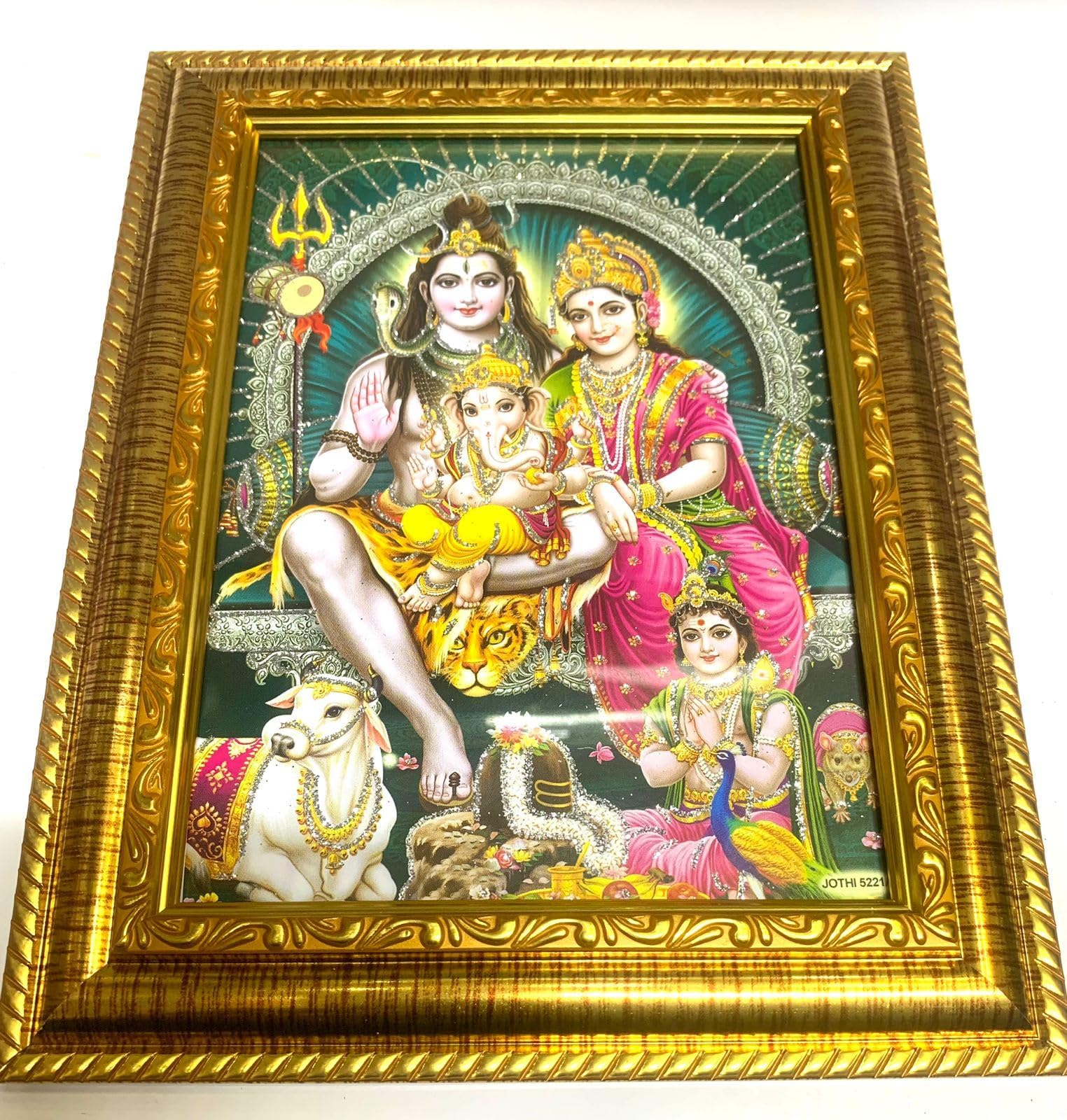 hoto Laminations Shiv Parivar Family Siva Parvati Lord Shiva Wall Painting Framed Home Decor