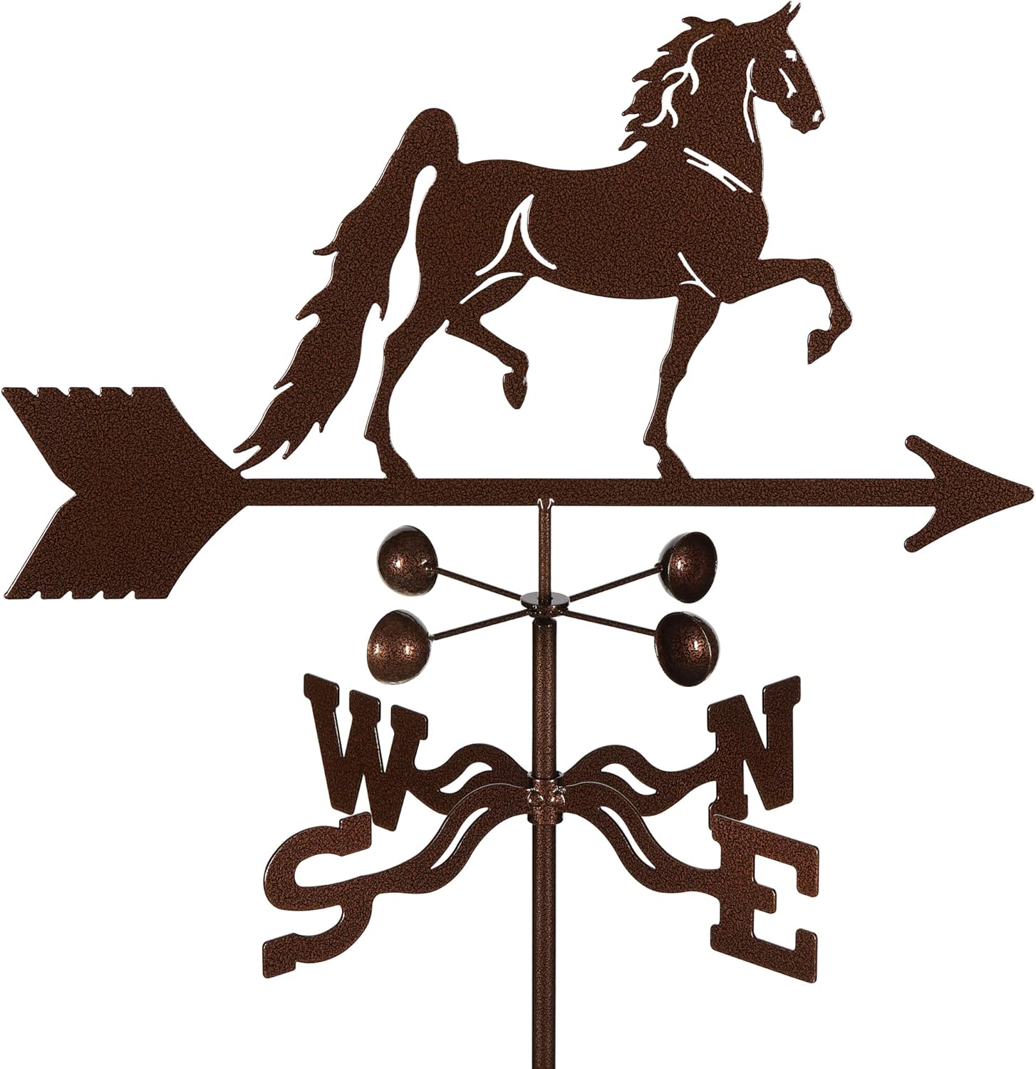 EZ Vane Steel Saddlebred Horse Weathervane 21” Height, Includes Metal Roof Mount, Wind Cups & Brackets | Hand-Crafted and Family-Owned, Made in The USA with Triple Powder Coating, Limited