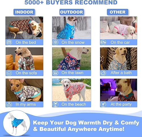 Miniatura 5 de LovinPet Chaleco de suéter para perro grande ropa de invierno ligera de franela para perro, tela agradable a la piel que brilla en la oscuridad,